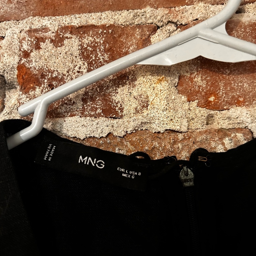 Mango Black Maxi Dress with Waist Tie - Picture 3 of 4